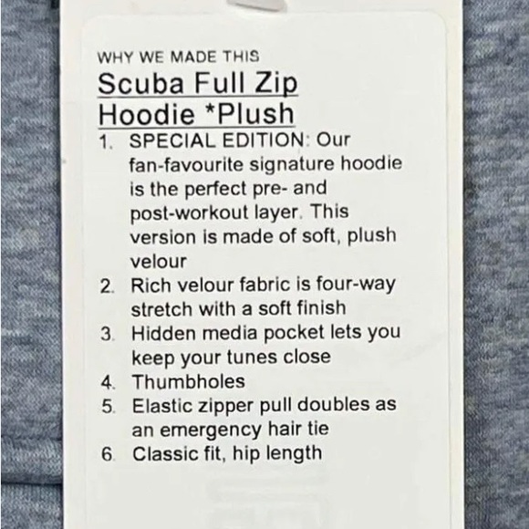 Lululemon Scuba Hoodie Special Edition *Plush Velour Lining Size 2 - Picture 2 of 7